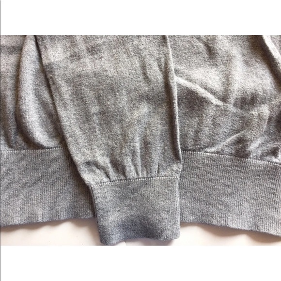 French Connection V-Neck Men Sweater Cotton M Long Sleeve Gray - Picture 5 of 11